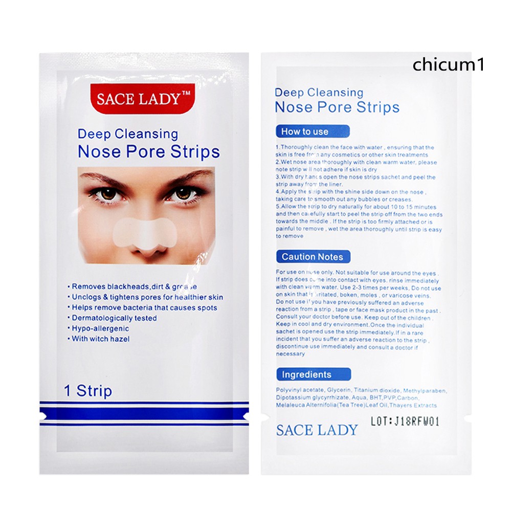 [Hàng mới về] 1 / 5 / 10 Mặt nạ lột mụn đầu đen Sace Lady làm sạch sâu vùng mũi hiệu quả