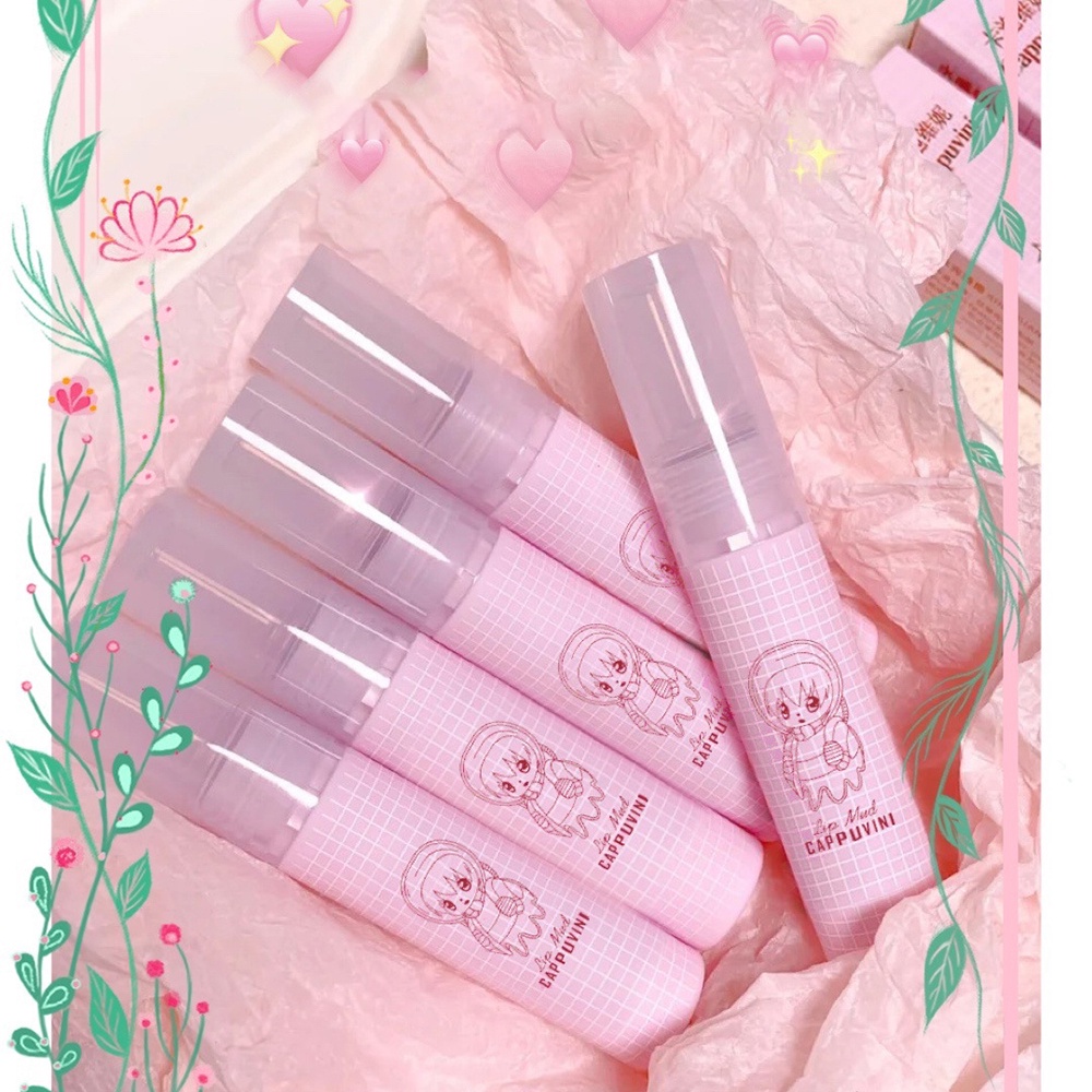 [Hàng mới về] Son môi dưỡng ẩm hiệu ứng gương thiết kế vỏ họa tiết cô bé nhỏ đáng yêu | BigBuy360 - bigbuy360.vn