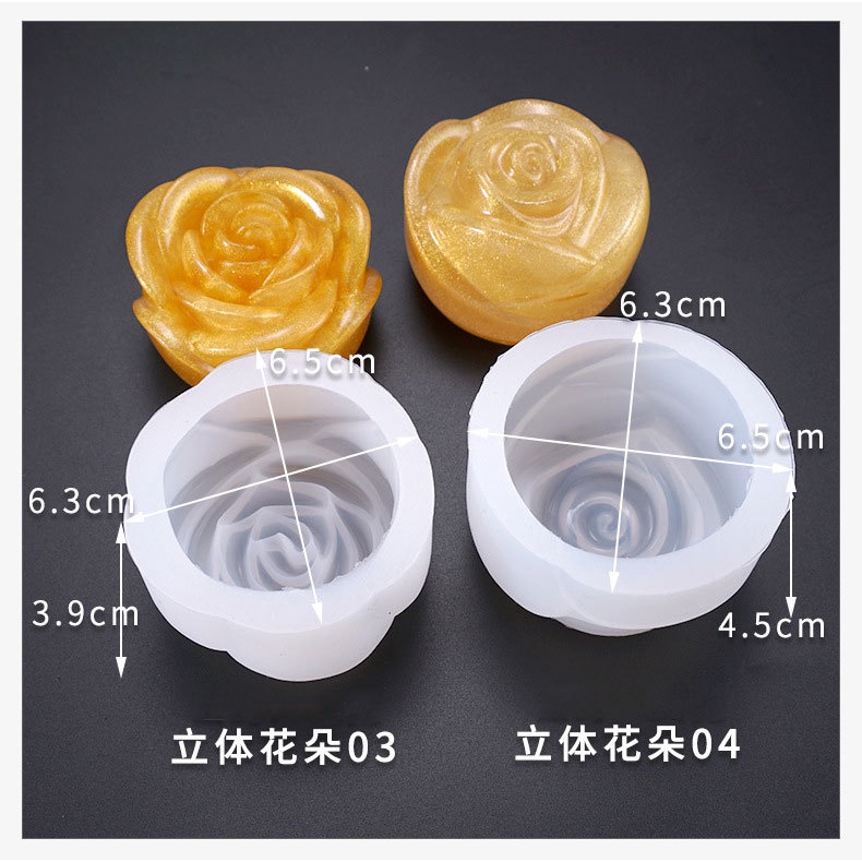 Khuôn silicone hoa hồng đổ keo epoxy resin làm handmade