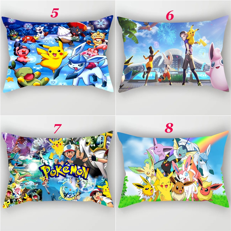 Vỏ Gối Polyester In Hình Pikachu Pokemon Đơn Mặt