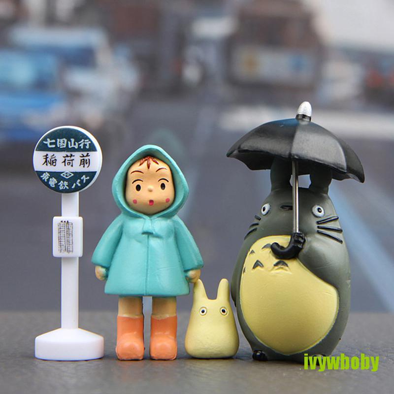 Set 4 mô hình nhân vật phim hoạt hình My Neighbor Totoro kích thước 3-5cm