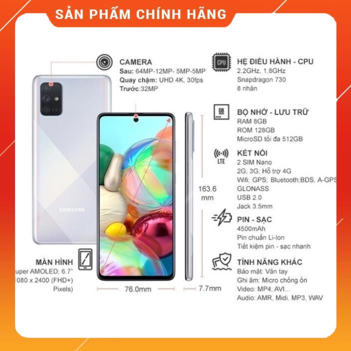 [flash sale-tặng mã 888k] Điện Thoại Samsung Galaxy A71 (8GB/128GB) -Hàng chính hãng | BigBuy360 - bigbuy360.vn