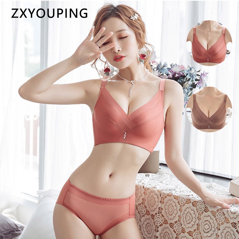 Áo ngực ZXYOUPING vải lụa không có gọng thép có thể điều chỉnh quyến rũ cho nữ