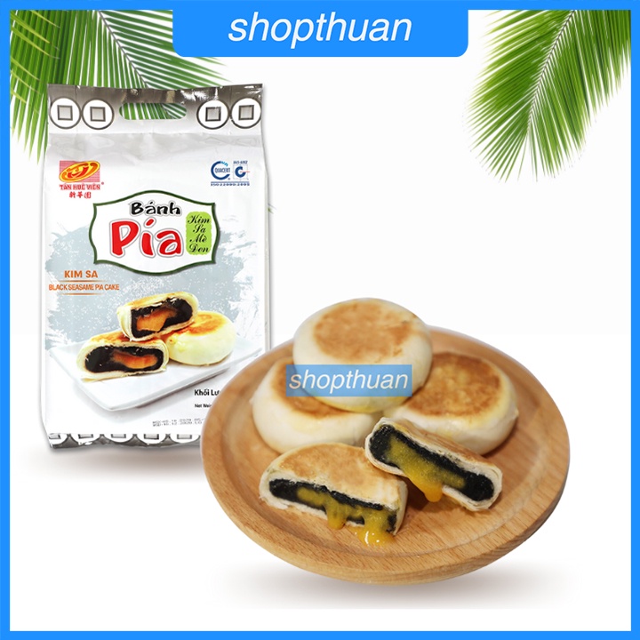 Bánh pía kim sa mè đen 480gr ( 12 cái x 40 gr ) - Tân Huê Viên