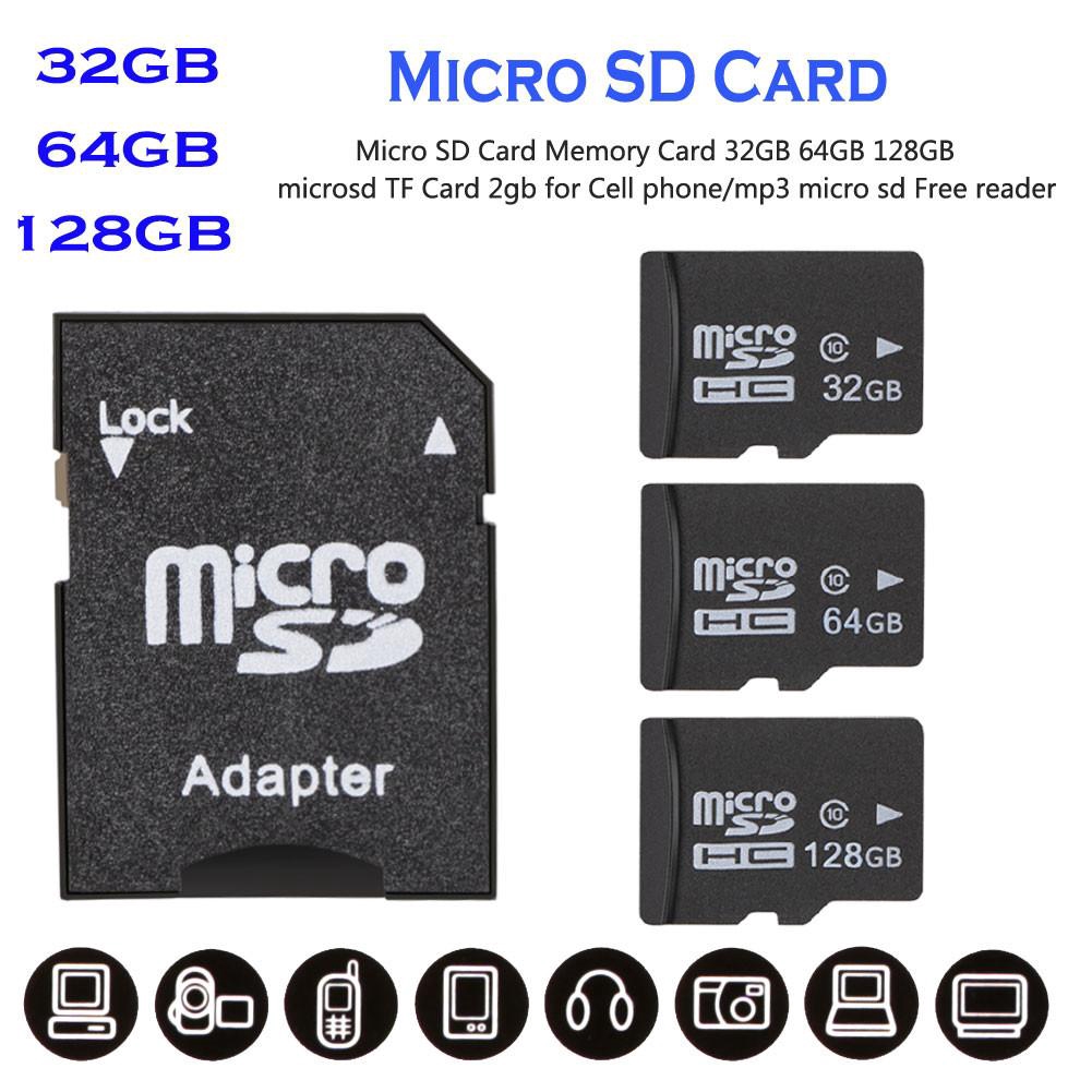 Thẻ nhớ thẻ nhớ Micro SD 32GB 64GB 128GB microsd Thẻ TF 2gb cho điện thoại di động / mp3 micro sd Đầu đọc miễn phí