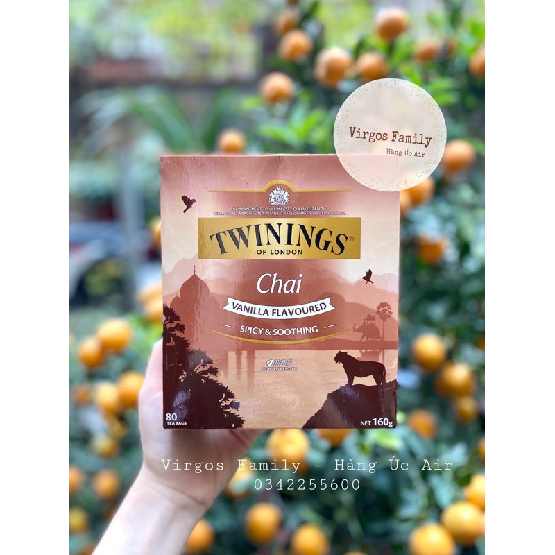 Trà Twinings vị Chai hộp 80 gói (vị quế vani)