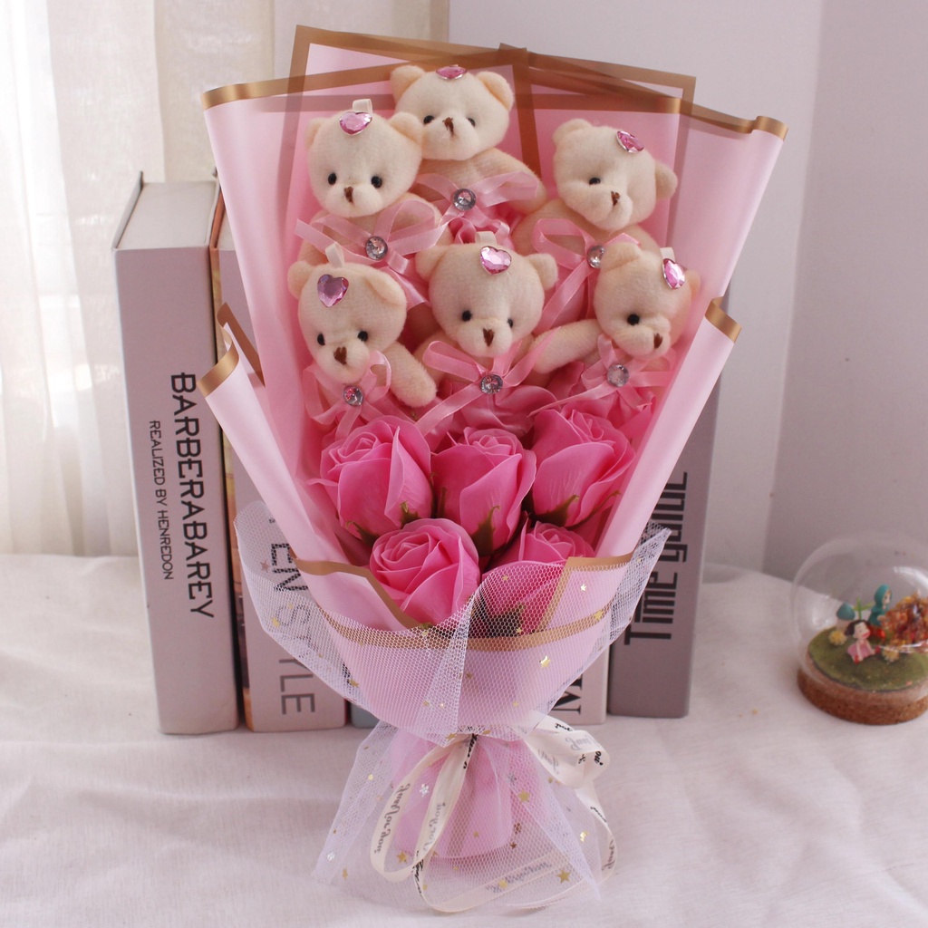 Set 10 Gấu Bông Teddy Dễ Thương Dùng Làm Quà Tặng