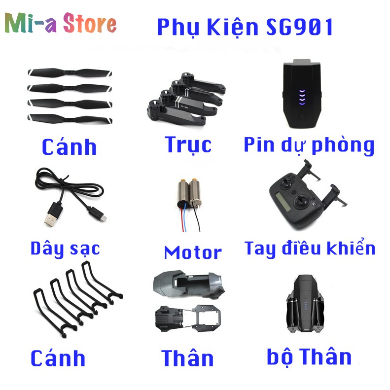 Phụ kiện Flycam motor cánh pin dự phòng SG901