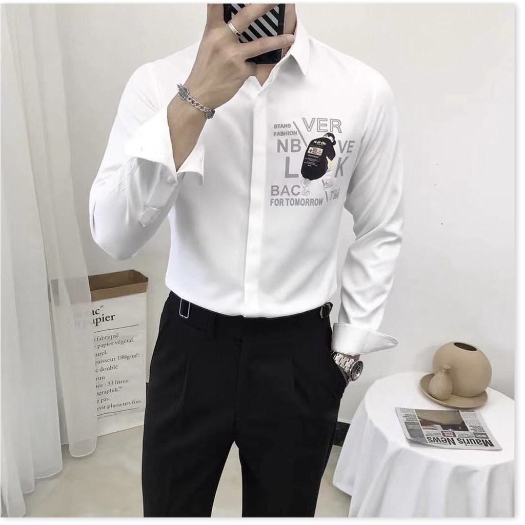 Áo Sơ Mi Nam Hàn Quốc Thanh Lịch  Chất Vải Mềm Mịn HP