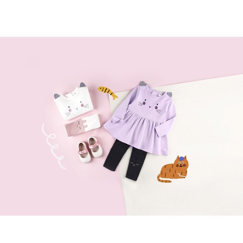 Bộ nỉ da cá mỏng mèo tím Milk mile | BigBuy360 - bigbuy360.vn