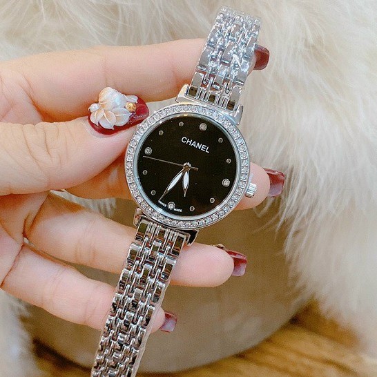 Đồng Hồ Nữ Thời Trang Chanel Dây Thép Không Gỉ Đeo Tay Cao Cấp Chống Nước Viền Kim Loại | BigBuy360 - bigbuy360.vn