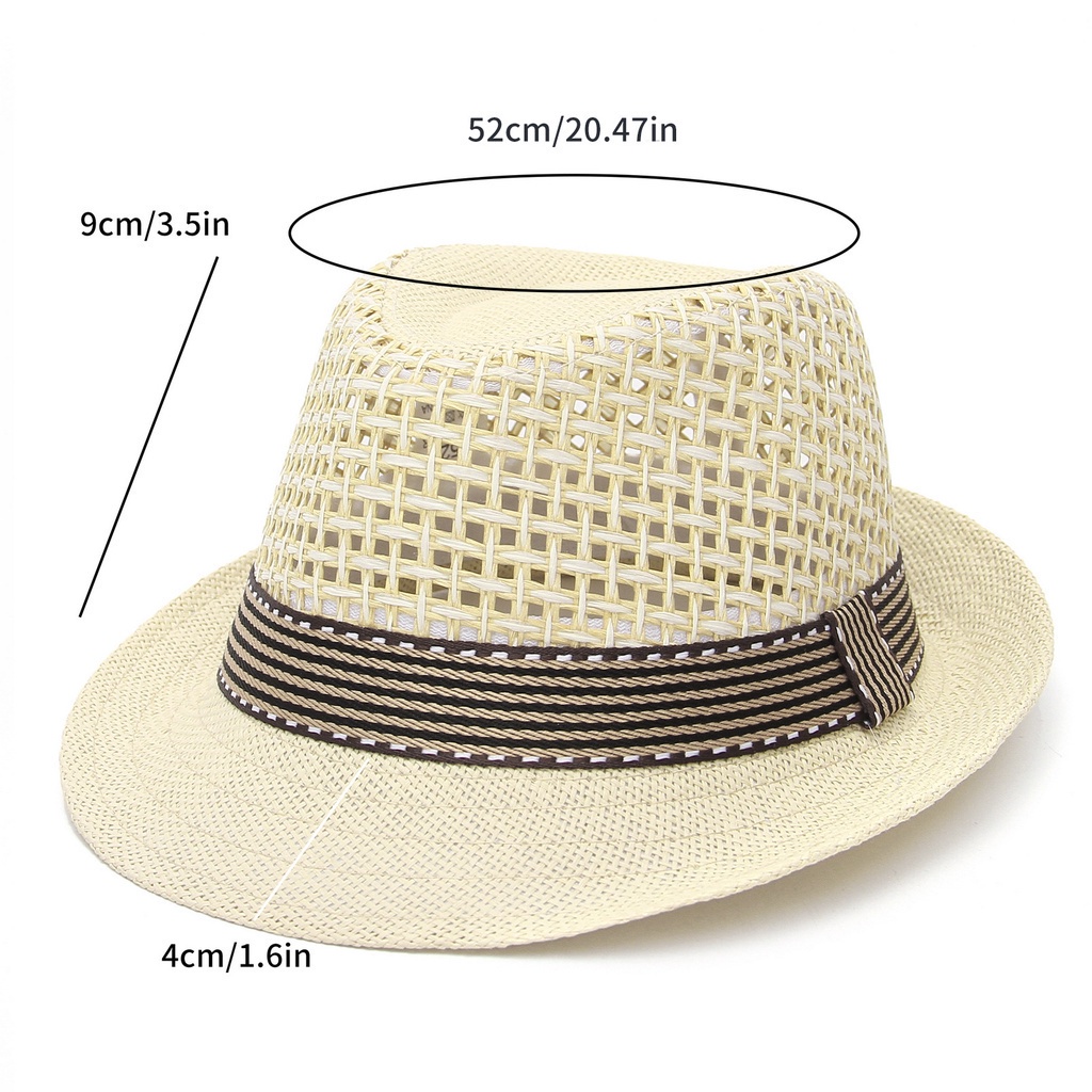 Nón vành đan cói thời trang hè đáng yêu cho bé trai 2021