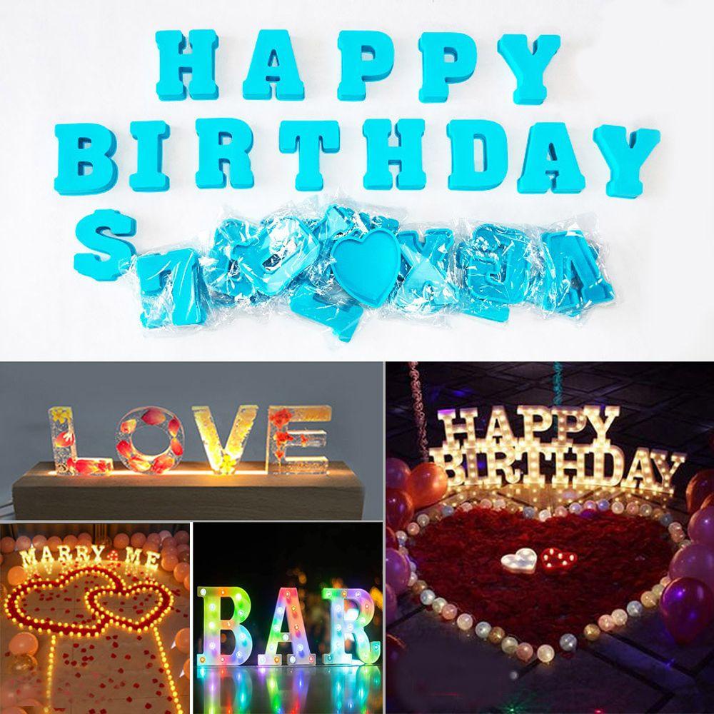 Khuôn Silicone Làm Nhựa Resin Hình Chữ Happy Birthday / Đám Cưới