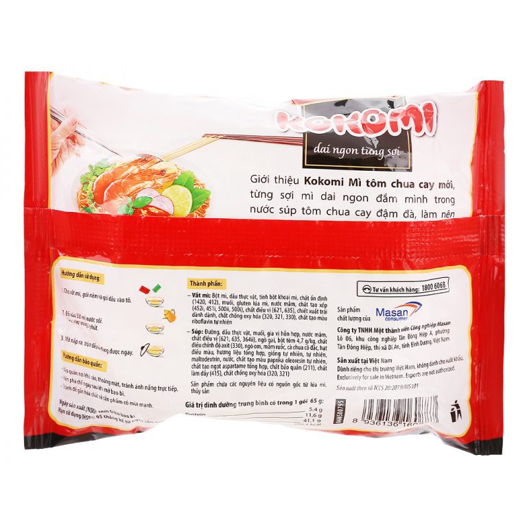 Mì Kokomi Tôm Chua Cay 65g Sợi Mỳ Giòn Dai | BigBuy360 - bigbuy360.vn