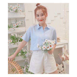 Quần Short Kaki Nữ Lưng Cao Ống Rộng