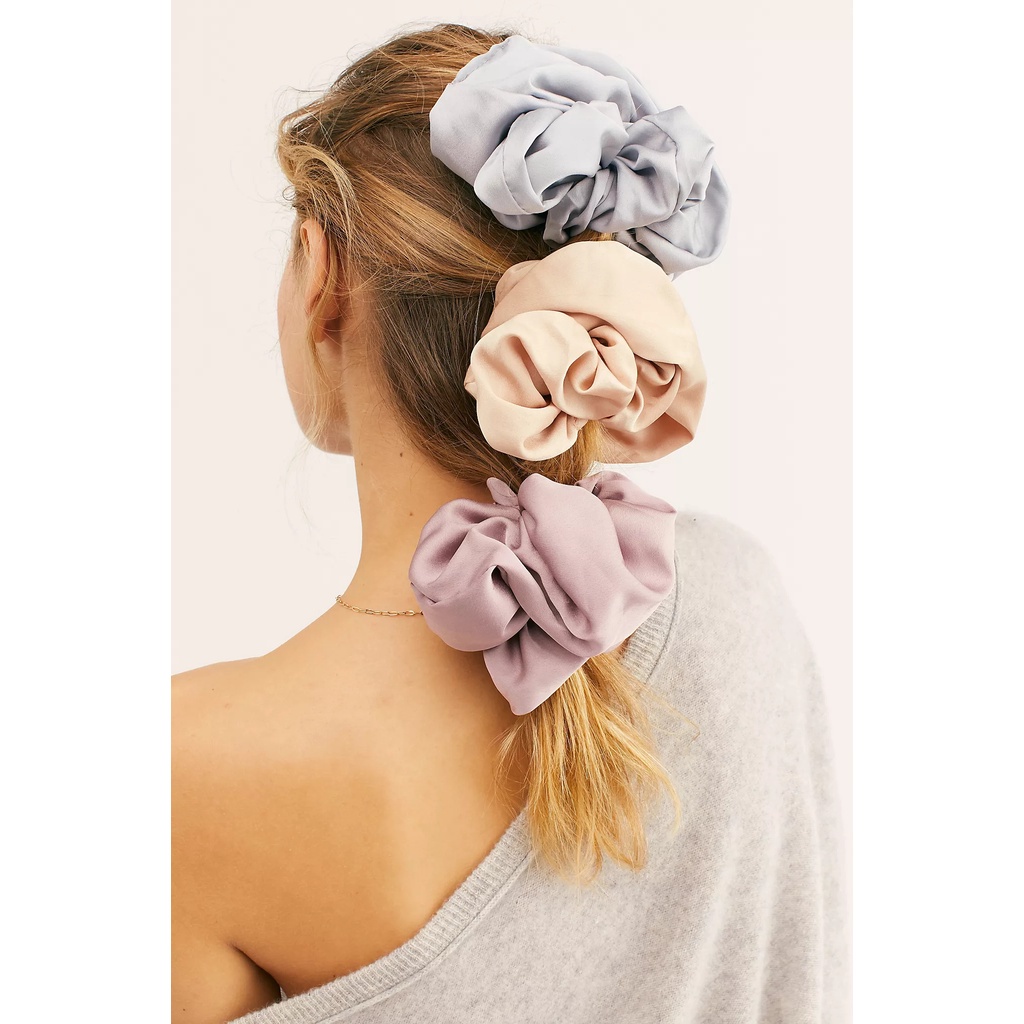 Haimeikang Korean Style Solid Color Satin Fabric Hairbands for Women