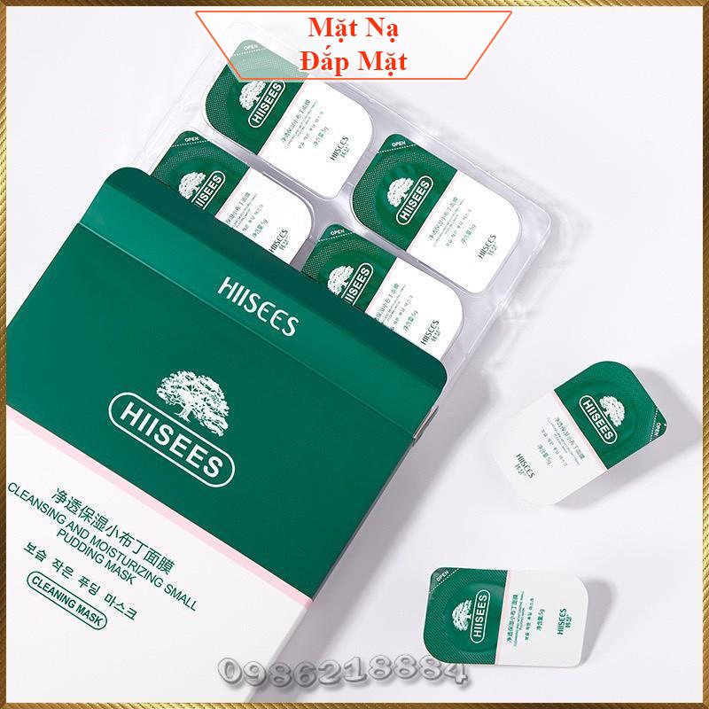 Bộ 8 hộp mặt nạ đất sét Trà Xanh Hiisees Pudding Mask làm sáng và sạch sâu cho da HPM7