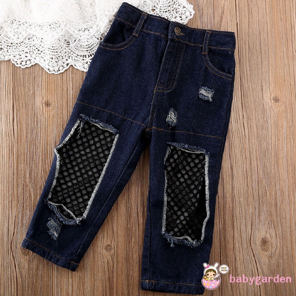 Set quần jeans áo kiểu xinh xắn dành cho bé gái