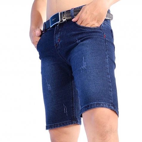 Quần Short Jean Nam Mẫu Cào Sước Nhẹ THOITRANG24H Màu Xanh Đen Phom Đứng Thời Trang Phù Hợp Hơn Với Người Trẻ