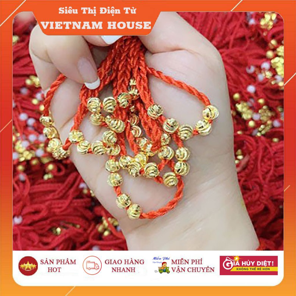 🔴ĐANG SALE - VÒNG ĐEO TAY 5 HẠT CHÂU MAY MẮN - DÂY MÀU ĐỎ - PHÙ HỢP CẢ NAM LẪN NỮ.