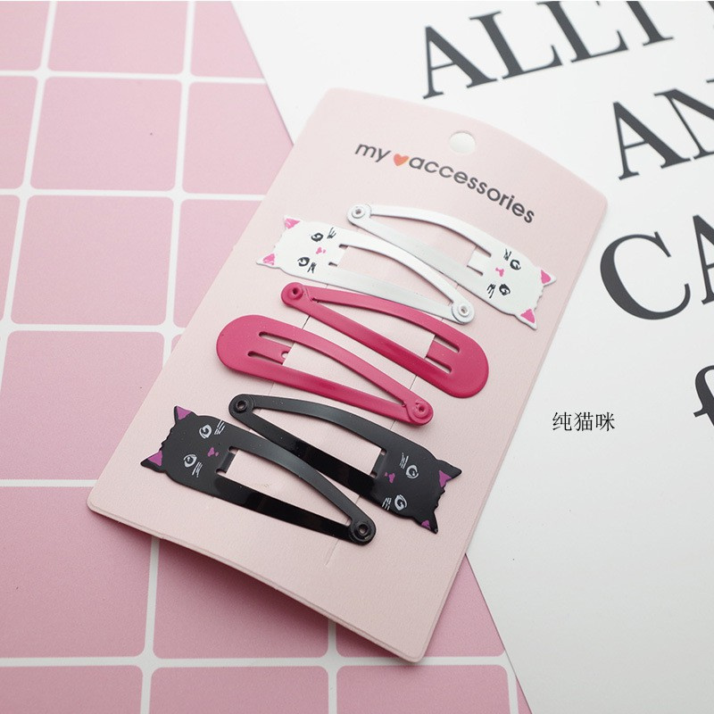 Set 6 Kẹp Tóc Bằng Kim Loại Họa Tiết Hoạt Hình Nhiều Màu Sắc Độc Đáo Cho Bé Gái