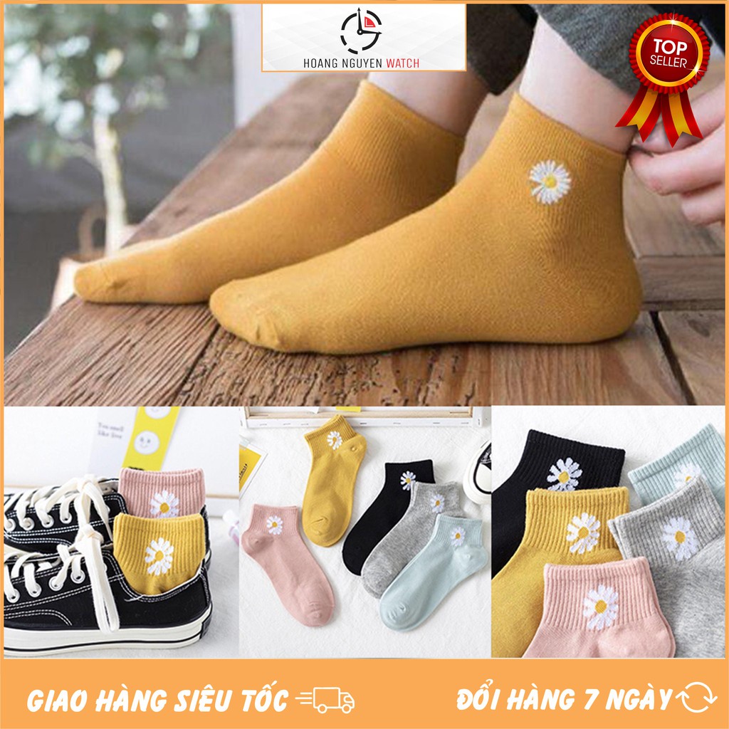 Tất Vớ Nam Nữ Mang Giày Cổ Trụ Hoa Cúc 300 Siêu Dễ Thương