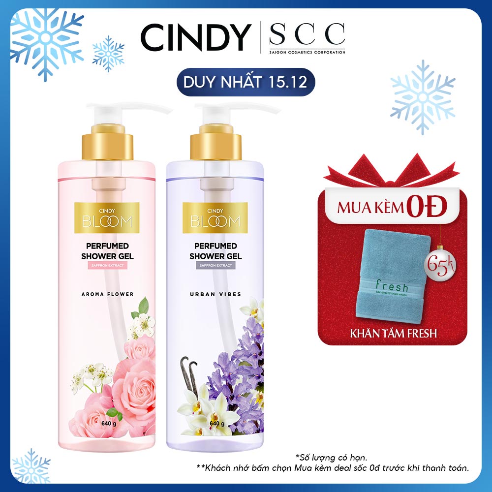 Combo sữa tắm nước hoa Cindy Bloom Aroma Flower 640g + Urban Vibes 640g