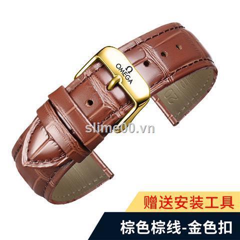 Dây đồng hồ da OMEGA có cánh bướm OMG Speedmaster Seamaster 300 cho nam nữ