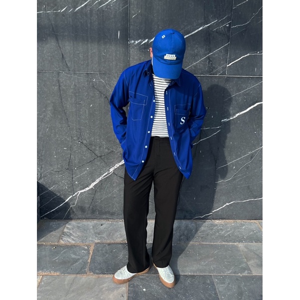 SIAM ÁO SƠMI DÀI TAY FORM RỘNG  THÊU CHỮ S NAM NỮ ĐỀU BẬN ĐƯỢC