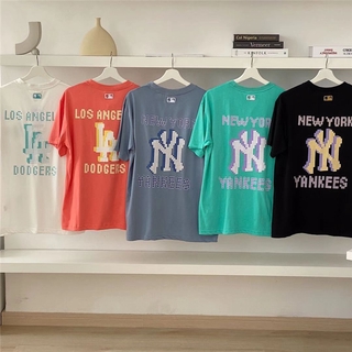 MLB Áo Thun Cotton Ngắn Tay In Họa Tiết Thời Trang Mùa Hè Cho Nam Nữ