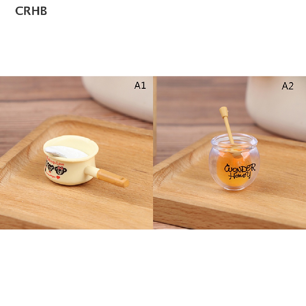 CRHB 1:12 Dollhouse Miniture Milk Pot Honey Pot Kitchen Decoration Accessories NEW