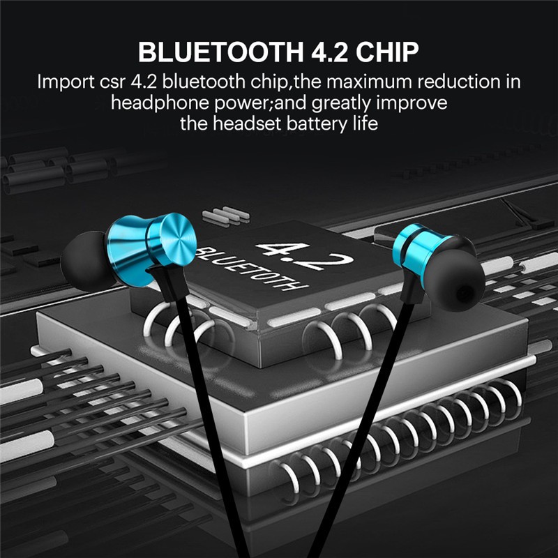 Tai nghe Bluetooth thể thao đeo cổ tích hợp micro tiện dụng | BigBuy360 - bigbuy360.vn