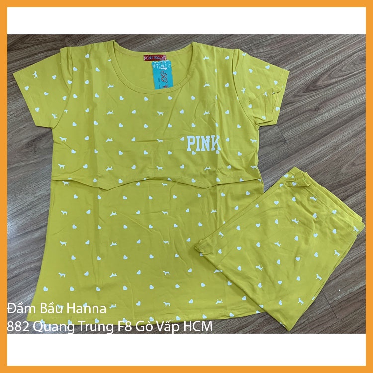 [SIZE 40-65KG] Đồ bộ bầu mặc ở nhà cho bé ty quần lửng vải thun cotton lạnh cao cấp mềm mát không xù co dãn thoải mái