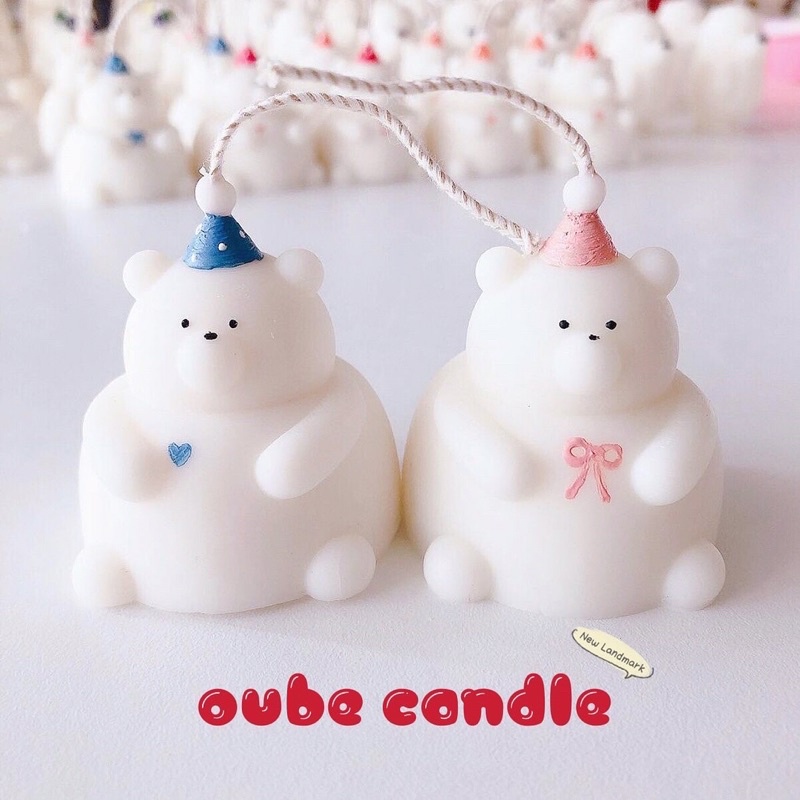 Nến Thơm Cao Cấp Hình Chú Gấu Mũm Mĩm Chubby Bear dễ thương - Quà tặng sinh nhật decor | Oube Candle NT42