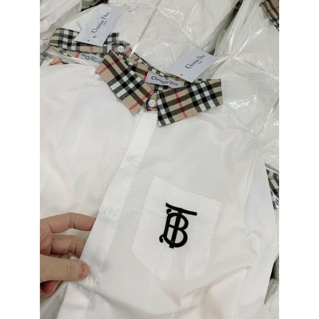 Áo sơ mi trắng 🍓🍓áo sơ mi nữ đi học, thêu chữ TB, stye ulzzang, áo unisex, vải kate thái mềm mát, KPI