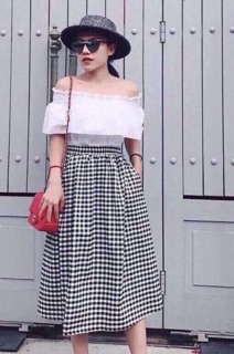 Sét trễ vai chân váy kate