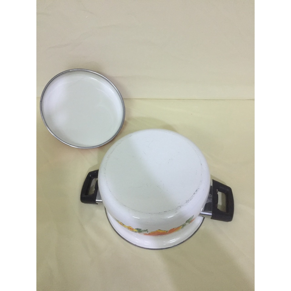 Nồi men nội địa Nhật, size 20cm, cao 11cm , Dùng được bếp từ