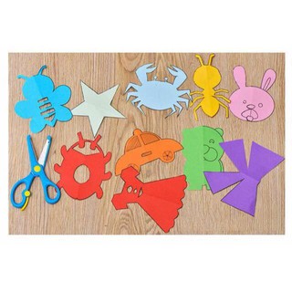 🎉👩‍👧‍👦💕Bộ cắt giấy thủ công gồm 240 giấy màu và 2 kéo💕