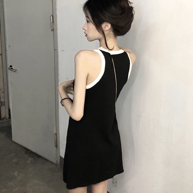 Đầm ZHELIHANGFEI dệt kim sát nách dáng ôm thời trang quyến rũ cho nữ