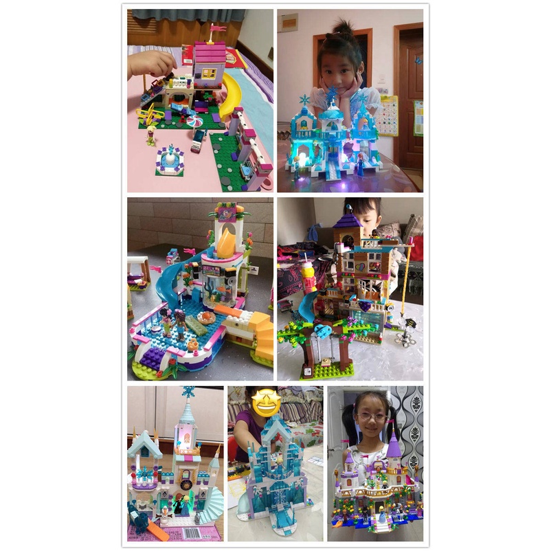 Đồ chơi giáo dục gái Lego xếp hình Lắp ráp Elsa Snow Castle - con gái lắp ghép lâu đài công chúa với