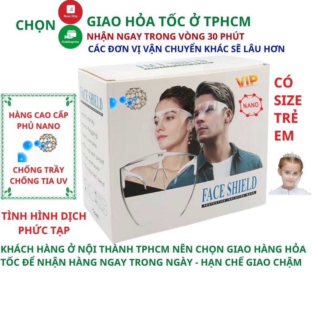 Kính Chống Giọt Bắn FaceShied Trong Suốt Không Mờ An Tâm Chống Dịch