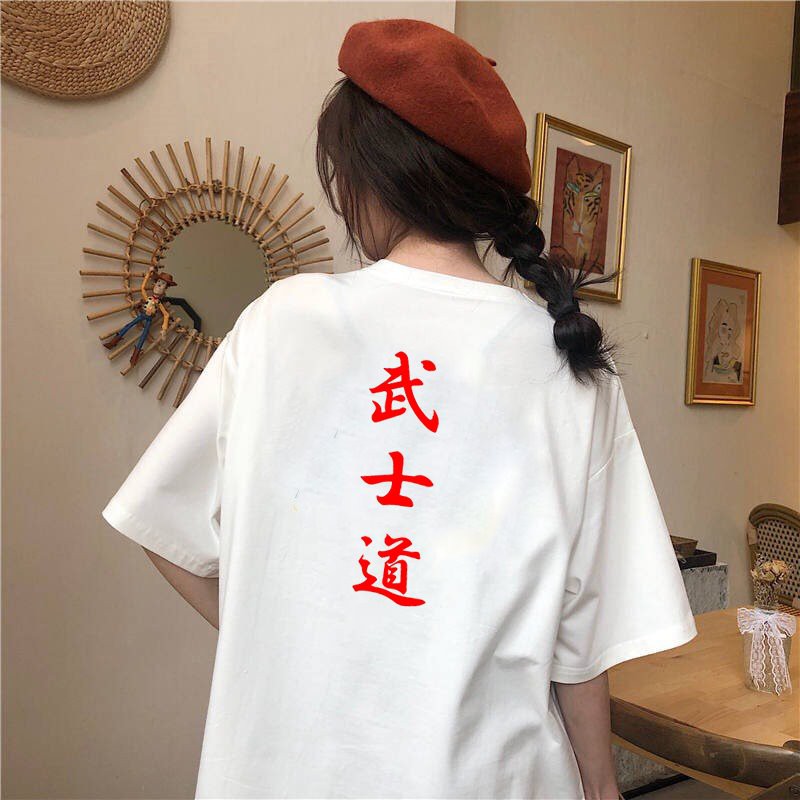 Áo thun tay lỡ form rộng chữ kiểu phong cách Nhật Bản vải dày mịn 2020T2458
