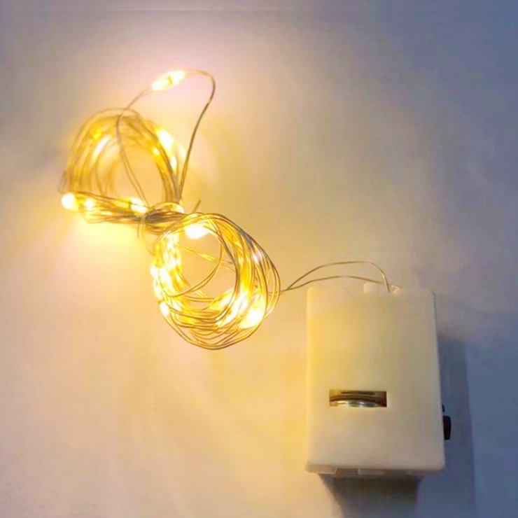 Dây Đèn Led 1M 10 Bóng Mini Chạy Pin Trang Trí Giáng Sinh