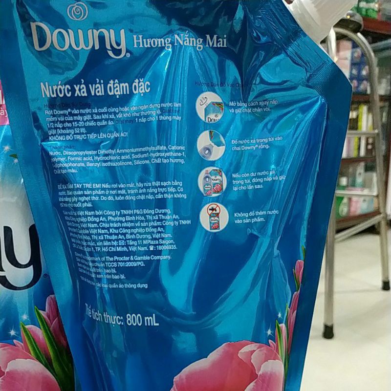 COMBO 2 TÚI Nước Xả Vải Downy Hương Nắng Mai(800ml/túi)