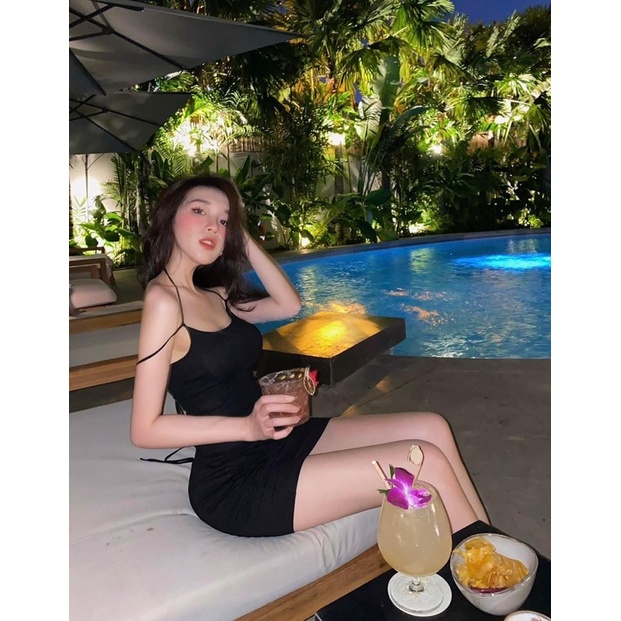 đầm body dây lưng ( len tăm ) - CarotShop