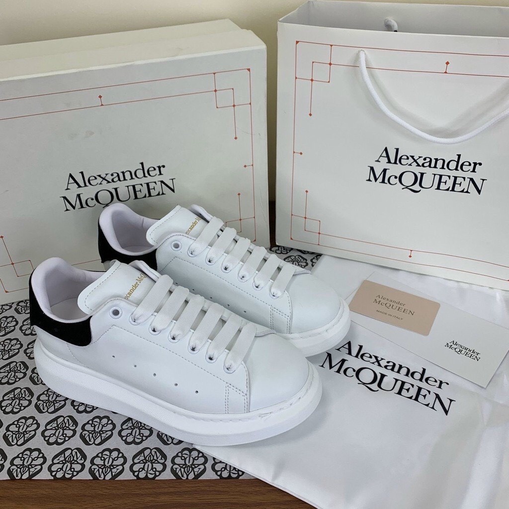 Giày Nam Nữ Đi Học Trắng Đế Cao Alexander Mc Queen, MCQ Cổ Thấp Màu Đen Full Box Bill | BigBuy360 - bigbuy360.vn