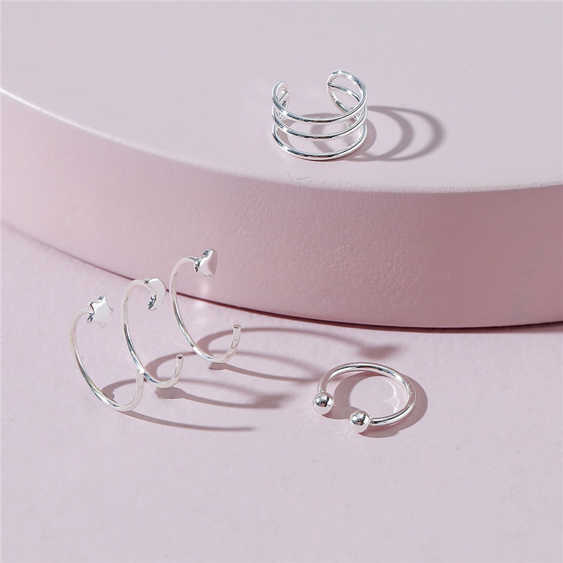 Set 5 Đôi Khuyên Tai Dạng Vòng Thời Trang Tối Giản Cho Nam Và Nữ