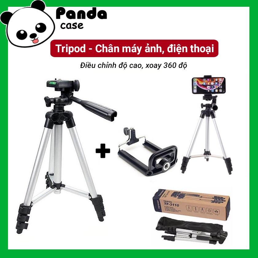 Chân máy ảnh và điện thoại - Tripod hỗ trợ chụp hình - 3 chân trụ, điều chỉnh độ cao, xoay 360 độ TF-3110 - Panda Case