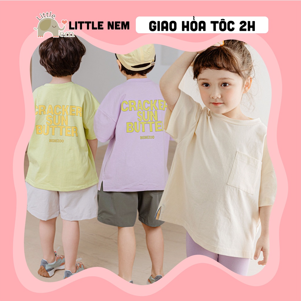 Áo bé gái/ bé trai Hàn Quốc Bebezoo cộc tay _ Cracker