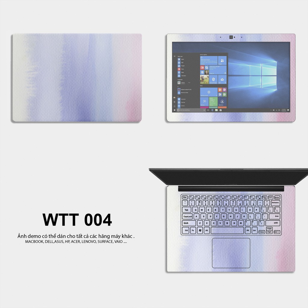 Bộ skin dán laptop mẫu Màu Nước - Decal Dán cho Dell, Hp, Asus, Lenovo, Acer, MSI, Surface,Vaio, Macbook